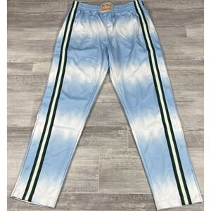 Mitchell Ness Fred Segal Tearaway Pants Men's Large Blue Tie Dye Snap Basketball